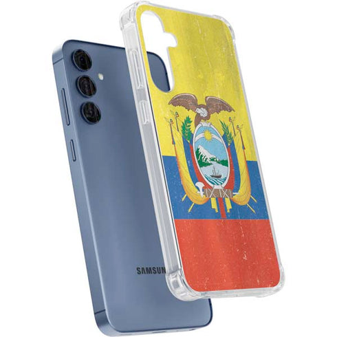 Ecuador Flag Distressed Galaxy A35 5G Clear Case